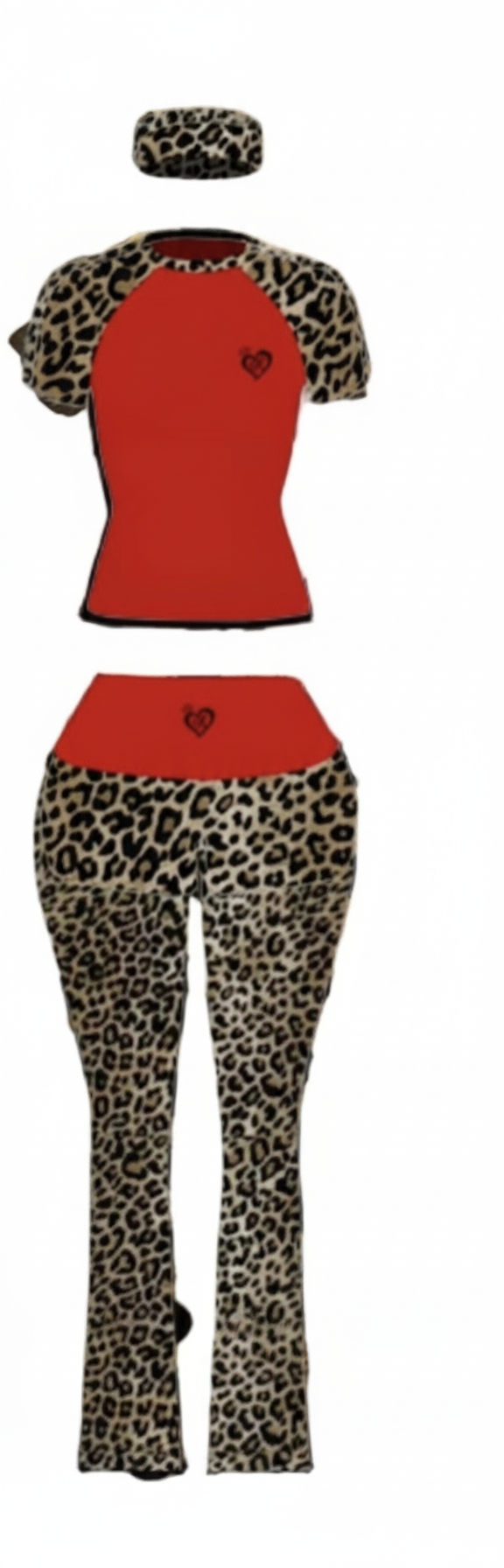 Red pants Cheetah set