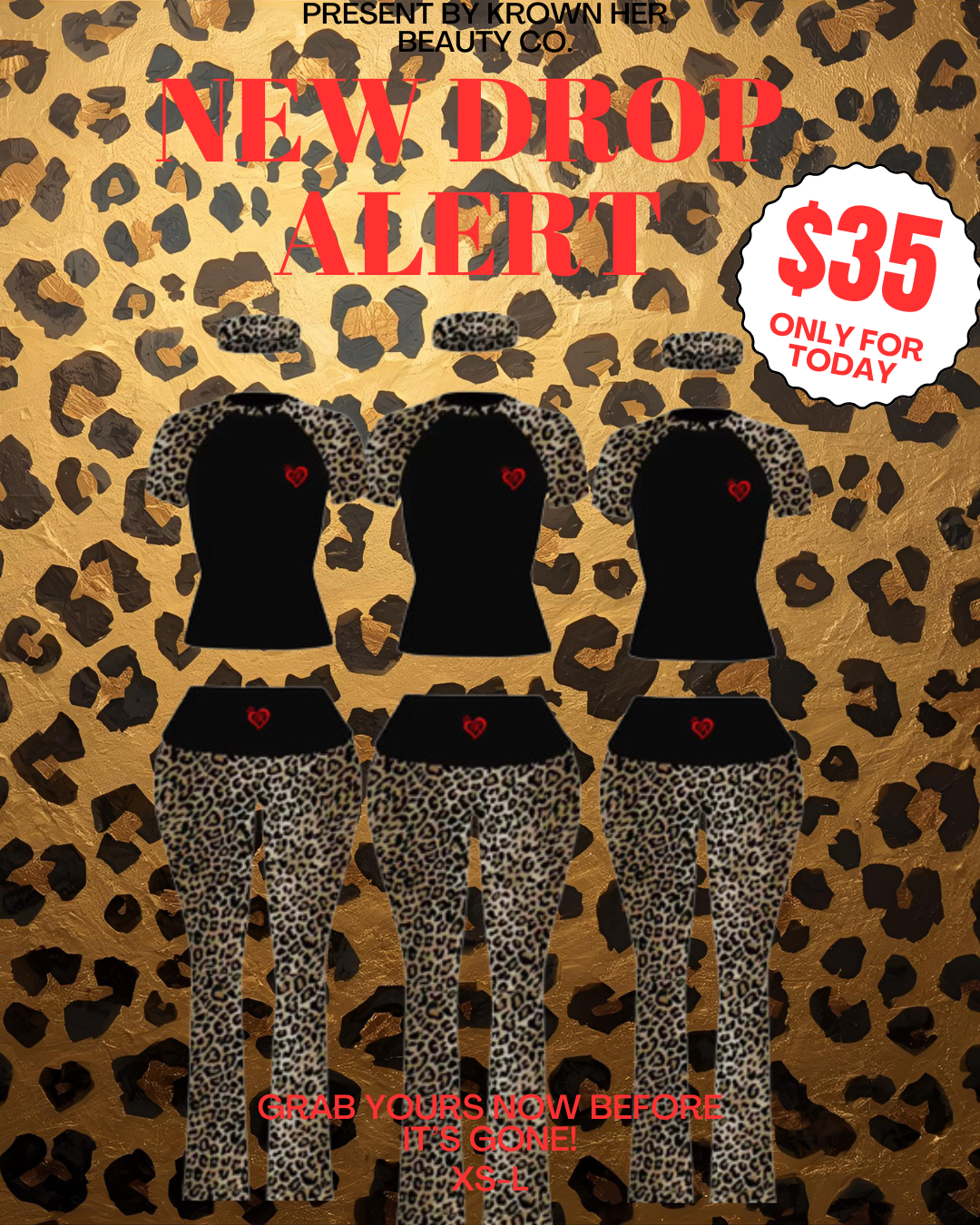 Black Cheetah pants set